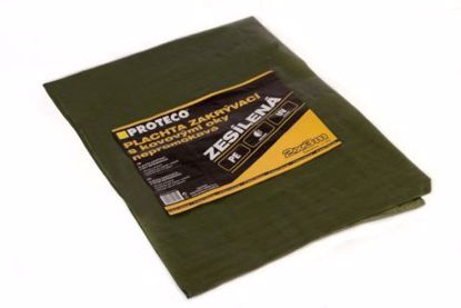 Obrázek PROTECO plachta 4x5 m zesílená nepromokavá s oky zelená 100g/m2