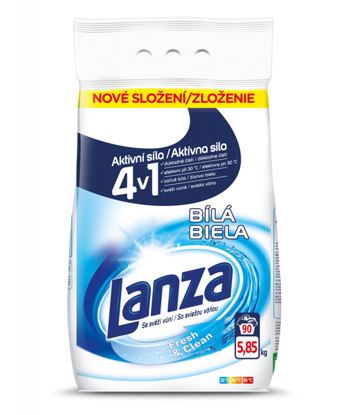 Obrázek Lanza Fresh & Clean White prací prášek na bílé prádlo 90 PD, 5,85 kg