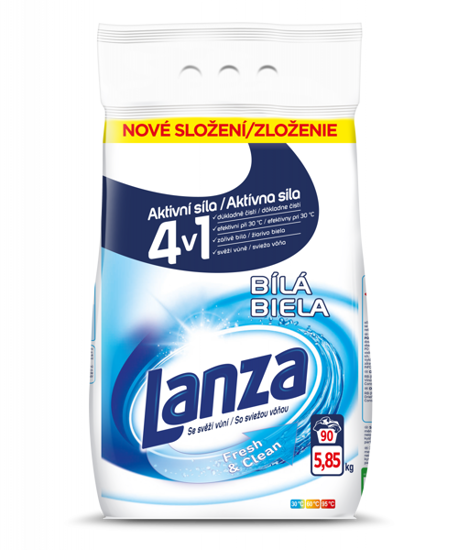 Picture of Lanza Fresh & Clean White prací prášek na bílé prádlo 90 PD, 5,85 kg